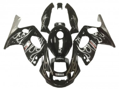 Carénages Moto Yamaha YZF600R Thundercat 1996-2007 - Noir Brillant Argent Flamme Abordables