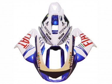 Carénages Moto Yamaha YZF 1000R Thundecourses 1997-2007 - Blanc Bleu Fiat Motul Abordables
