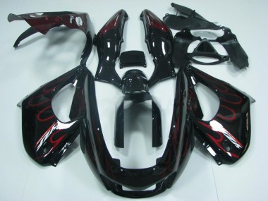 Carénage Moto Yamaha YZF 1000R Thundecourses 1997-2007 - Noir Rouge Flamme Abordables