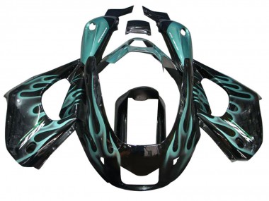 Carénages Moto Yamaha YZF 1000R Thundecourses 1997-2007 - Noir Brillant Bleu Flamme Abordables