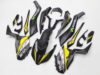 Carénages Moto Yamaha XMAX300 2017-2021 - Noir Mat Jaune MoviStar ENEOS 46 Abordables