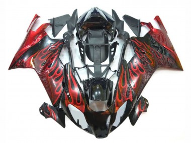 Carénages Moto Aprilia RSV1000 2003-2006 - Noir Brillant Rouge Flamme Abordables