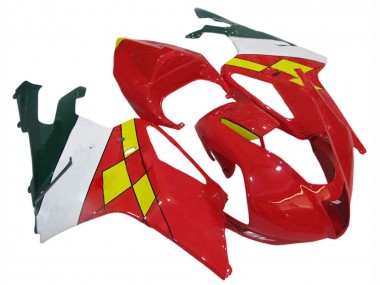 Carénages Moto Aprilia RSV1000 2003-2006 - Rouge Jaune Blanc Abordables