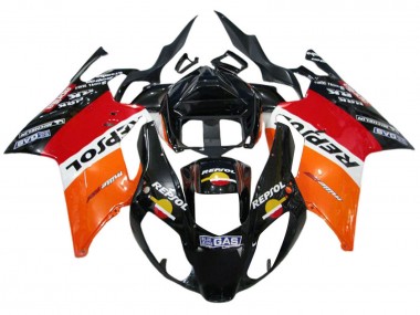Carénages Moto Aprilia RSV1000 2003-2006 - Orange Blanc Rouge Noir Repsol Abordables