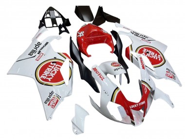 Carénages Moto Aprilia RSV1000 2003-2006 - Blanc Rouge Lucky Strike Motul 34 Abordables