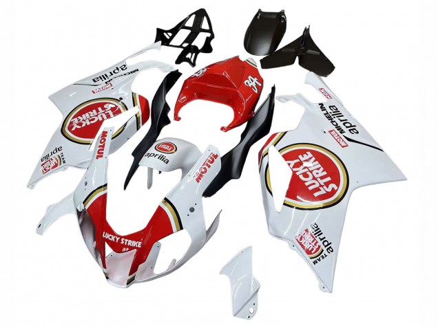 Carénages Moto Aprilia RSV1000 2003-2006 - Blanc Rouge Lucky Strike Motul 34