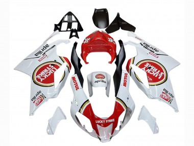 Carénages Moto Aprilia RSV1000 2003-2006 - Blanc Rouge Lucky Strike Motul 34 Abordables