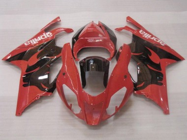 Carénages Moto Aprilia RSV1000 2003-2006 - Rouge Noir Brillant Abordables