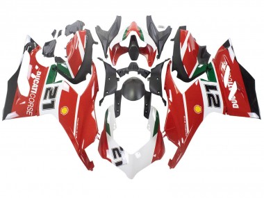 Carénages Moto Ducati Panigale V2 2020-2024 - Blanc Rouge Vert Noir Mat Corse 21 Abordables