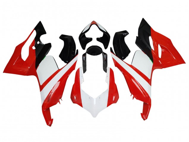 Carénage Moto Ducati Panigale V2 2020-2024 - Blanc Rouge Noir Brillant