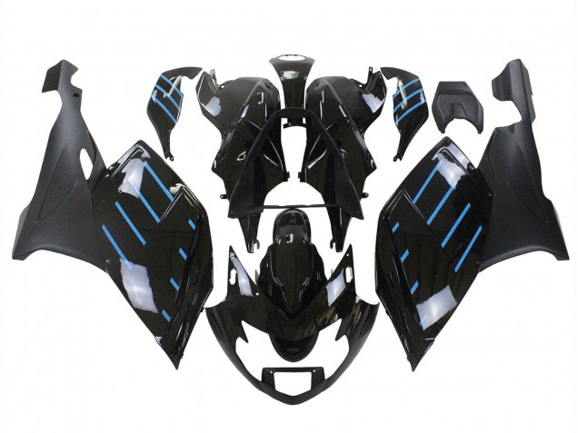 Carénages Moto BMW K1200S 2005-2010 - Noir Brillant Noir Mat Bleu Doubler