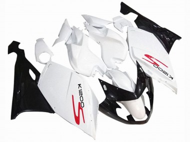 Carénages Moto BMW K1200S 2005-2010 - Blanc Noir Brillant Abordables