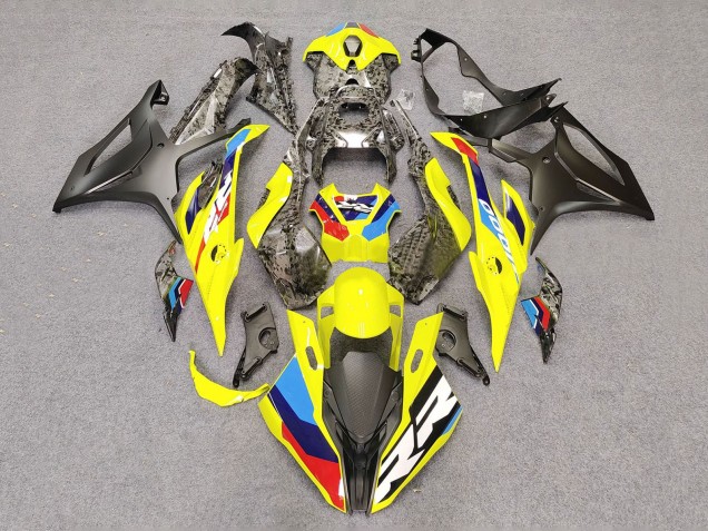 Carénages Moto BMW S1000RR 2023-2024 - Jaune Fibre de Carbone