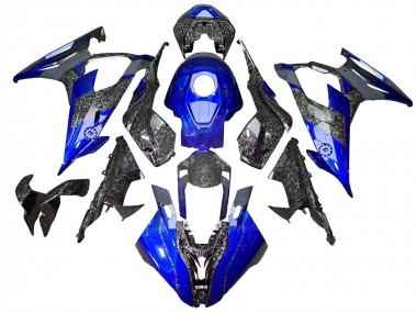 Carénages Moto BMW S1000RR 2019-2022 - Bleu Fibre de Carbone Forgée Abordables