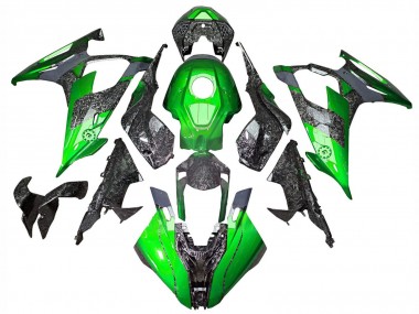 Carénages Moto BMW S1000RR 2019-2022 - Vert Fibre de Carbone Forgée Abordables