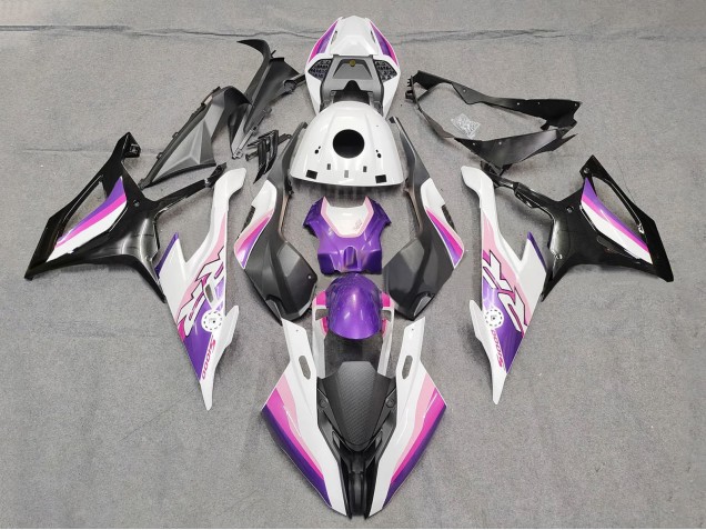 Carénages Moto BMW S1000RR 2019-2022 - Rose Violet Blanc