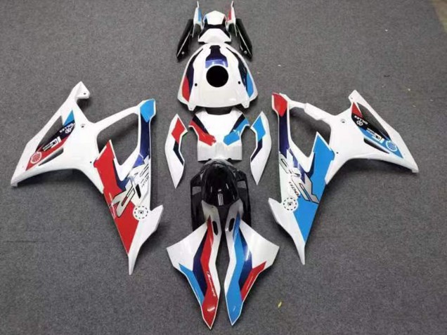Carénages Moto BMW S1000RR 2019-2022 - Blanc Rouge Bleu
