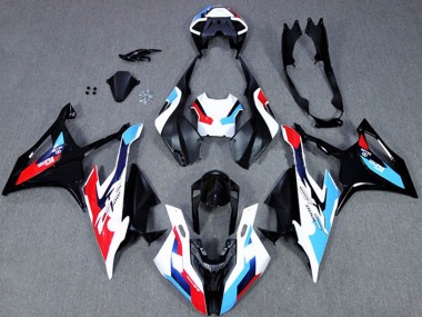 Carénages Moto BMW S1000RR 2019-2022 - Noir Blanc Bleu Abordables