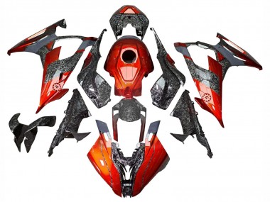 Carénages Moto BMW S1000RR 2019-2022 - Orange Foncé Fibre de Carbone Forgée Abordables