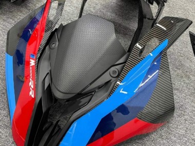 Carénages Moto BMW S1000RR 2019-2022 - Noir Bleu Rouge Fibre de Carbone Abordables