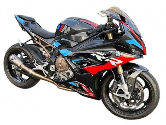 Carénages Moto BMW S1000RR 2019-2022 - Noir Bleu Rouge Fibre de Carbone
