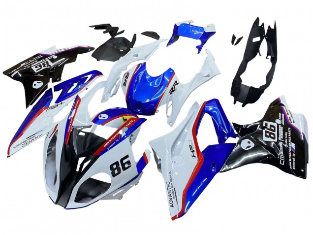 Kits Carénage Moto ABS BMW S1000RR 2017-2018 - Blanc Bleu Rouge Noir Brillant