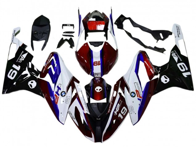 Carénages Moto BMW S1000RR 2017-2018 - Blanc Rouge Bleu Noir