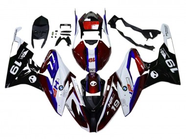 Kits Carénage Moto ABS BMW S1000RR 2015-2016 - Blanc Rouge Bleu Noir Abordables