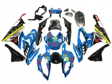 Kits Carénage Moto BMW S1000RR 2015-2016 - Jaune Bleu Noir Requin Abordables
