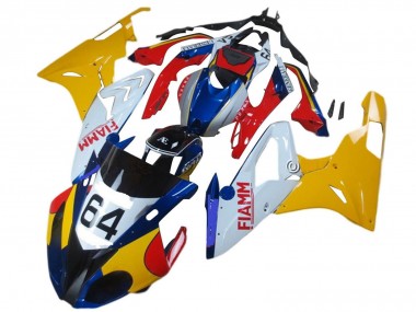 Carénages Moto BMW S1000RR 2015-2016 - Jaune Blanc Bleu Fiamm 64 Abordables