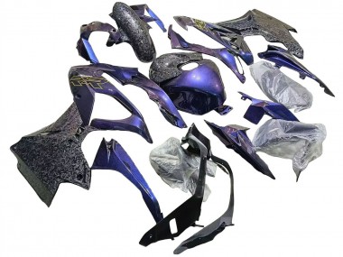 Carénages Moto BMW S1000RR 2015-2016 - Pente Violet Bleu Fibre de Carbone Forgée Abordables