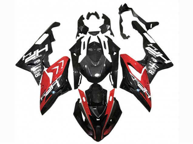 Carénages Moto BMW S1000RR 2015-2016 - Rouge Noir Fibre de Carbone