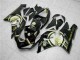 Carénages Moto Kawasaki ZX6R 2005-2006 - Noir Brillant Blanc Or Lucky Strike