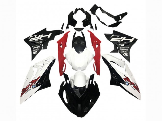 Carénages Moto BMW S1000RR 2015-2016 - Blanc Rouge Noir Mat