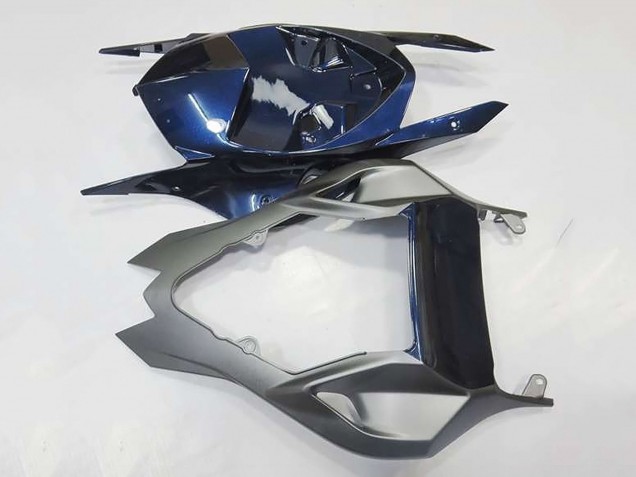 Carénages Moto BMW S1000RR 2009-2014 - Argent Bleu Noir Brillant