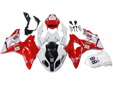 Carénages Moto BMW S1000RR 2009-2014 - Blanc Rouge Abordables