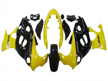 Carénages Moto Suzuki GSX600F/GSX750F 2004-2006 - Noir Brillant Jaune Abordables