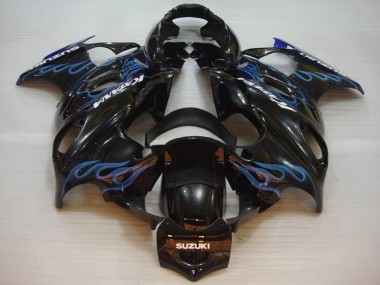 Carénages Moto Suzuki GSX600F/GSX750F 2004-2006 - Noir Brillant Bleu Flamme Abordables