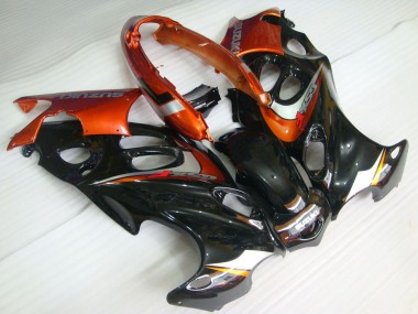 Carénages Moto Suzuki GSX600F/GSX750F 2004-2006 - Noir Brillant Orange Abordables
