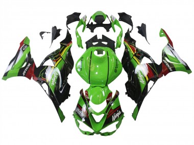 Carénages Moto Kawasaki ZX6R 2023-2025 - Vert Noir Rouge Jaune Dunlop Abordables