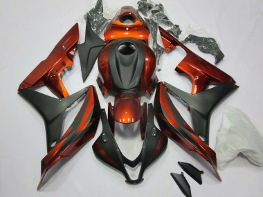 Kits Carénage Moto Honda CBR600RR 2007-2008 - Orange Noir Mat Abordables