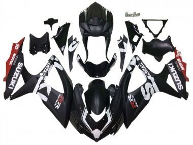 Carénages Moto Suzuki GSXR 600 / GSXR 750 2008-2010 - Noir Mat Rouge Blanc Abordables