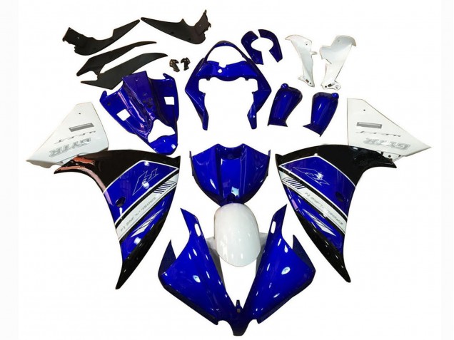 Carénage Moto Yamaha YZF 1000 R1 2012-2014 - Blanc Bleu Noir