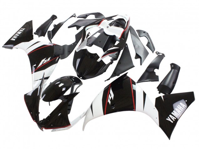 Carénage Moto Yamaha YZF 1000 R1 2012-2014 - Blanc Rouge Noir Brillant
