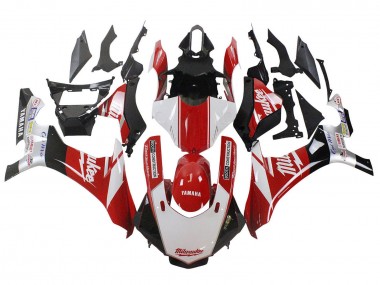 Carénages Moto Yamaha YZF 1000 R1 2020-2025 - Blanc Rouge Noir Milwaukee Abordables