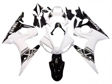 Carénages Moto Yamaha YZF R6S 2006-2009 - Blanc Noir Brillant Abordables