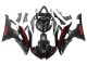 Carénages Moto Yamaha YZF 600 R6 2008-2016 - Noir Brillant Noir Mat Rouge Bande