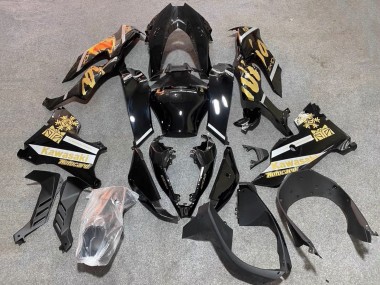 Carénages Moto Kawasaki ZX10R 2021-2025 - Noir Brillant Or Elf Neige Abordables