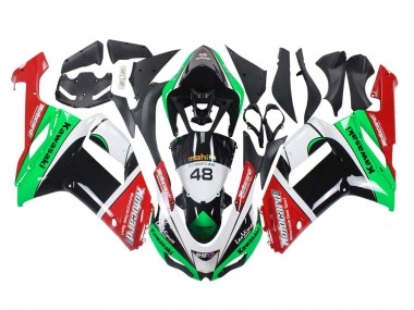Carénages Moto Kawasaki ZX6R 2007-2008 - Vert Rouge Abordables