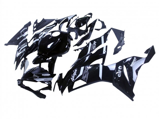 Carénages Moto Kawasaki ZX6R 2019-2022 - Noir Brillant Blanc